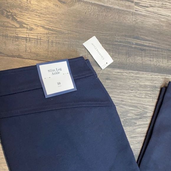Charter Club Navy High Rise Slim Leg Ankle Dress Pant NWT - Picture 5 of 12